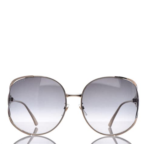 gucci round frame gold glasses|Gucci oversized round frame.